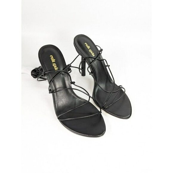 Cult Gaia Women's Soleil Black Lace Up High Heel Sandals Size 39 (MSRP $388) - Picture 4 of 9